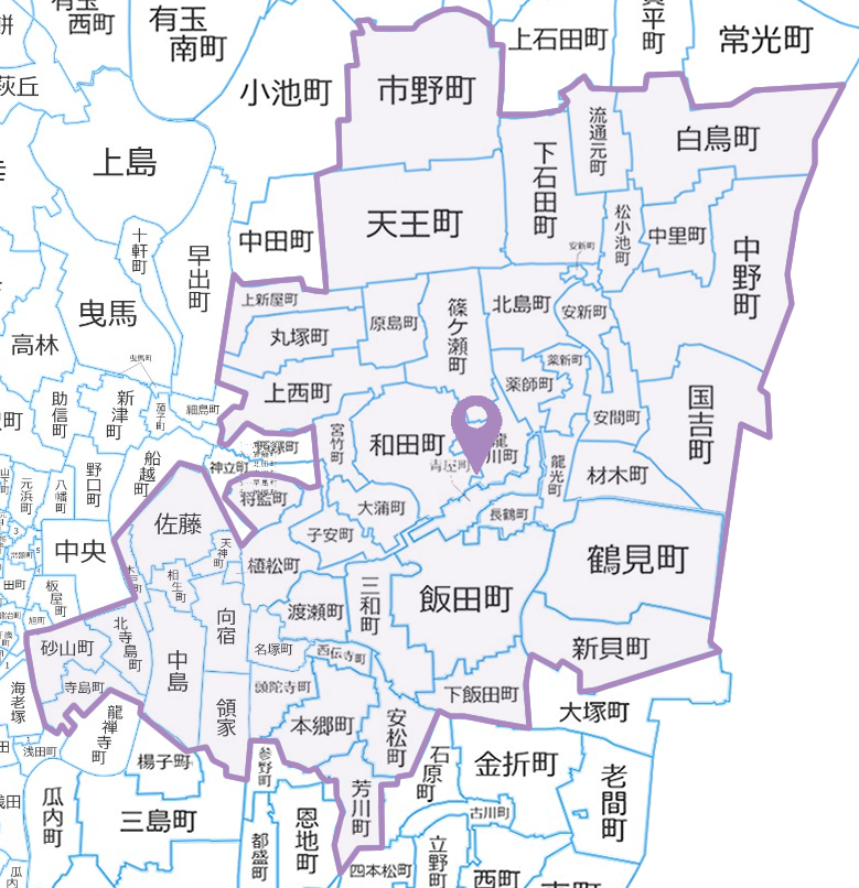 デイケアサービス提供範囲地図