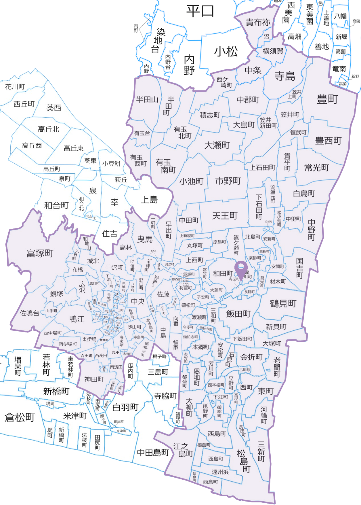 訪問リハビリサービス提供範囲地図（浜松地域）